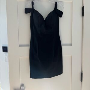 Sherri Hill Black Off-Shoulder Mini Dress